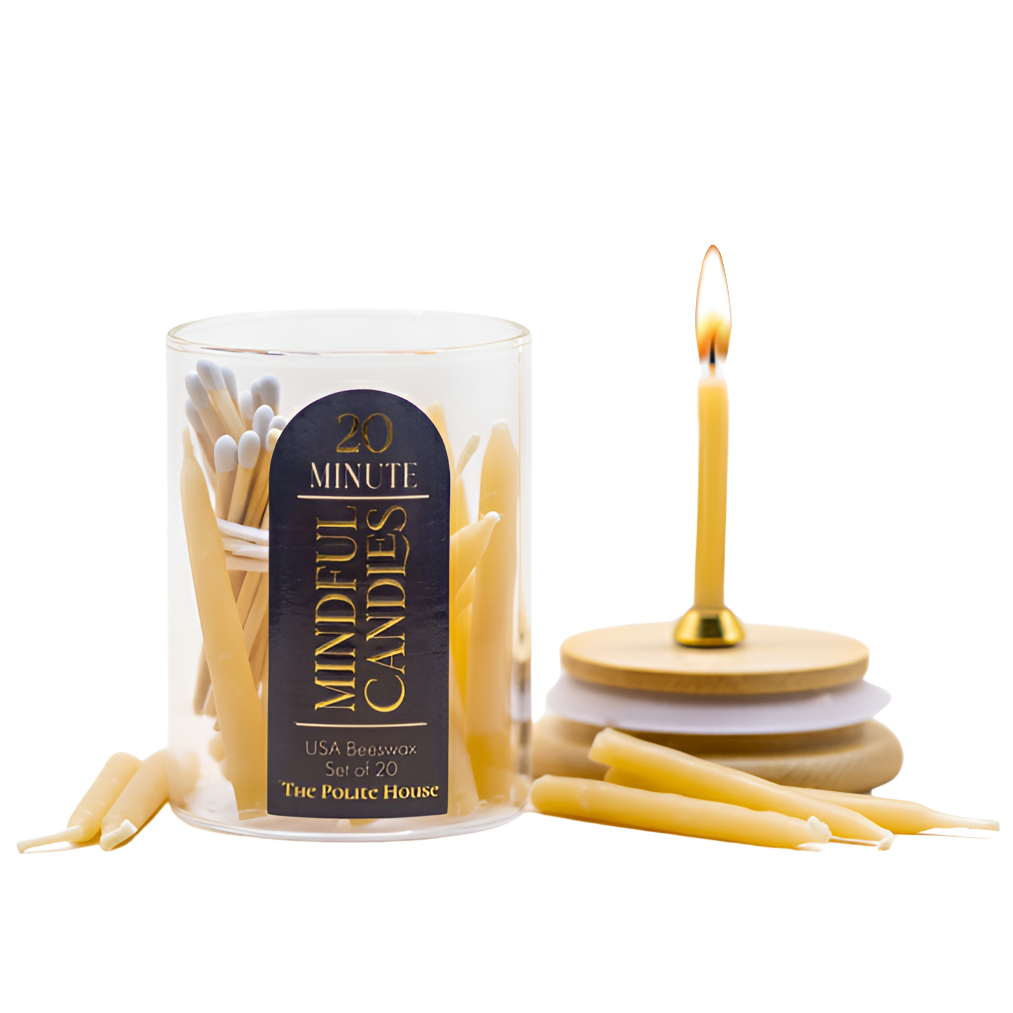 20-Minute Beeswax Candles- In Jar With Gift Box