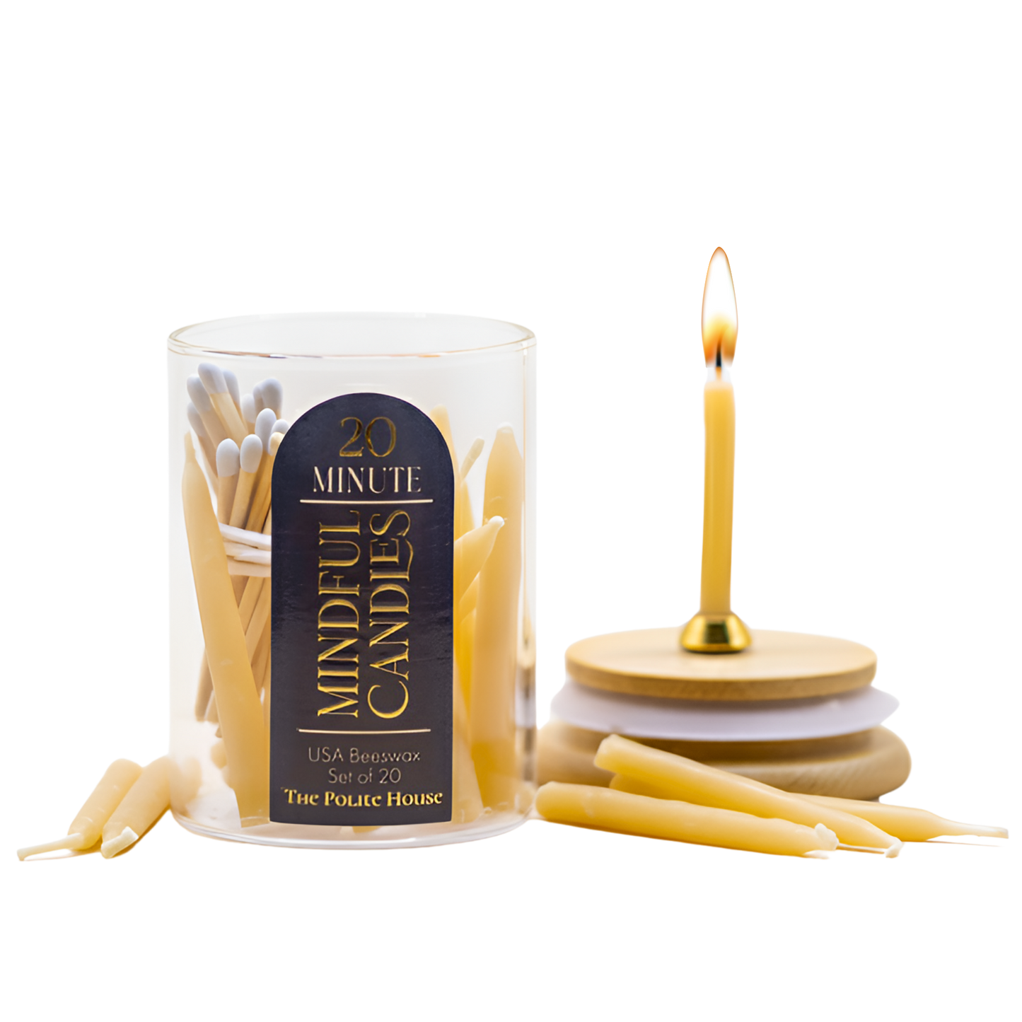 20-Minute Beeswax Candles- In Jar With Gift Box